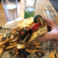 Close up Philly cheesesteak    at J Selby's in St Paul