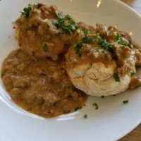 Vegan biscuits and gravy!!! at J Selby's in St Paul