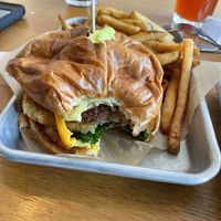 Breakfast burger - I couldn’t wait to take a bite before the photo 😂  at J Selby's in St Paul