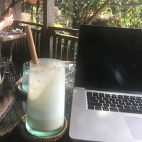 Golden milk (with coconut and turmeric)  at Herb Library  in Ubud