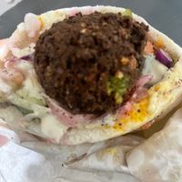 Harissa falafel  at Just Falafs in Fitzroy North