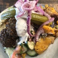 Roasted pumpkin plate at Just Falafs in Fitzroy North