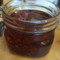 Homemade chilli sauce at La Esterella in Lagos