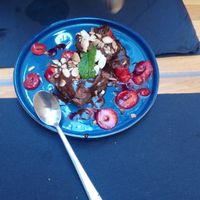 Vegan brownie at La Esterella in Lagos