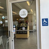 Outside #Veganuary at MidMod Cafe in Palm Springs