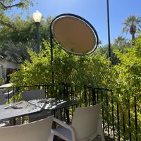 Outside patio #Veganuary at MidMod Cafe in Palm Springs