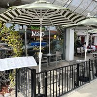 Outdoor seating   at MidMod Cafe in Palm Springs