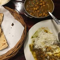 Chickpeas, rice and roti at Taste of India in Koh Chang