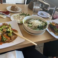 Mongolian Beef, broccoli chicken and Pho all excellent!   at Happy Veggie in Redondo Beach