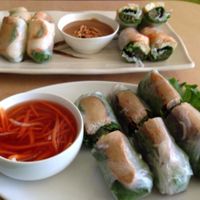 two kinds of spring rolls at Happy Veggie in Redondo Beach