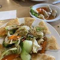 My top favorite dish is this crispy fried noodle!  at Happy Veggie in Redondo Beach