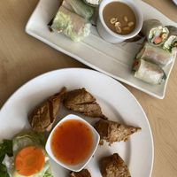 Fresh rolls & chicken drumsticks   at Happy Veggie in Redondo Beach