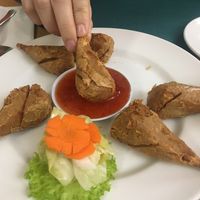 Soy chicken drumsticks yum! at Happy Veggie in Redondo Beach