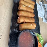 I don’t recommend the egg rolls. Taste like frozen brand  at Happy Veggie in Redondo Beach