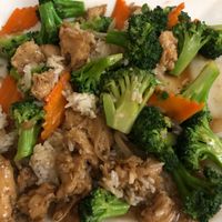 Chicken & broccoli  at Happy Veggie in Redondo Beach