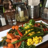 Awesome vegan option egg egg (Tofu scramble with roasted veggies) yum!   at Wild Root Cafe in Boise