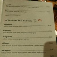 vegan options gluten free at Galpao da Pizza in Sao Paulo