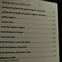 vegan desserts at Galpao da Pizza in Sao Paulo