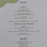Dessert menu photo taken Feb 26, 2025 at The Star Inn in South East London