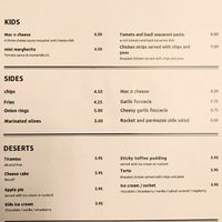 Menu as of January 2026 at The Star Inn in South East London