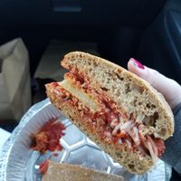 Vegan seitan parm at Little Nook Cafe in West Sayville