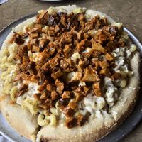 Buffalo seitan mac and cheese pizza at Little Nook Cafe in West Sayville