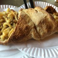 Mac roll with buffalo seitan at Little Nook Cafe in West Sayville