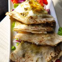 Cheese flatbread at Ilili in Tenerife