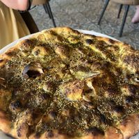 the vegan flatbread we eventually got  at Ilili in Tenerife