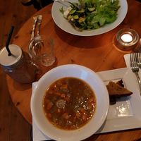 Soup of the day and green salad at Soul Vine Cafe in Port Elliot