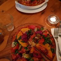 Spelt pizza (vegan option) and ricotta gnocchi at Soul Vine Cafe in Port Elliot