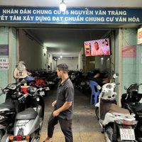 You have to go inside the indoor parking lot  at Veggie Saigon - Vietnam & Thai Vegan Restaurant in Ho Chi Minh City