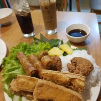 Bun dau Veggie, Tofu, Springrolls, Ananas, Noodle and the best Coffee with Veganmilk at Veggie Saigon - Vietnam & Thai Vegan Restaurant in Ho Chi Minh City