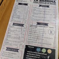 menu at Casal La Barrina in Barcelona