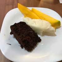 Desserts - Chocolate cake and fruits at Congosto in Sao Paulo