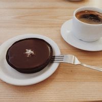 Salty carmel tart at Lokal Dela Krem in Warsaw