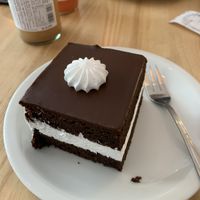Chocolate cake at Lokal Dela Krem in Warsaw