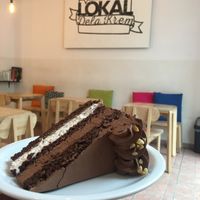 Tasty cake at Lokal Dela Krem in Warsaw