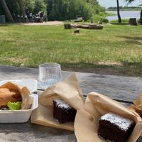 The best chocolate brownie, kärleksmums, I’ve ever had!  at Gaston & Vega - Food Truck in Kristianstad