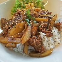 Sesame chicken rice... Super at Harmony Hut International Food in Northeast Singapore