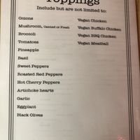 Menu at Tony's Pizza & Pasta in Hamburg