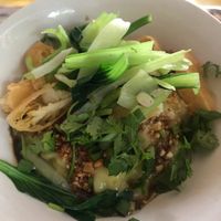 Tofu Nway breakfast with no chicken sauce at Pan Cherry Noodle House in Mandalay