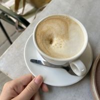 oat cappuccino  at Starenio Bakery in Corfu