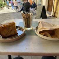The Mango cake and vegan hand pie    at Starenio Bakery in Corfu