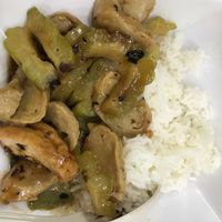 bitter gourd tofu and soya meat  at Yat Sum Vegetarian - 一森素食 - Yau Ma Tei in Kowloon