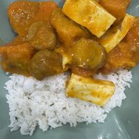 Pumpkin, Chestnuts and Tofu with rice - Vegan  at Yat Sum Vegetarian - 一森素食 - Yau Ma Tei in Kowloon
