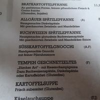Menu at Süsse Marie Veganerie in Karlsruhe
