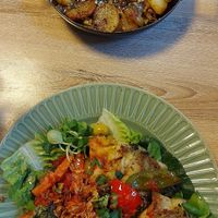 Potatoes and stuffed pasta😋 at Süsse Marie Veganerie in Karlsruhe