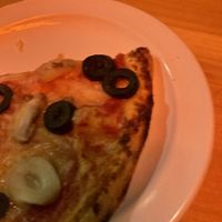Pizza with vegan cheese at Russo's Kitchen and Bar in Zanesville