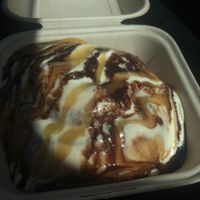 chocolate and caramel drizzle at Cinnaholic - Centennial in Las Vegas